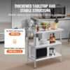 VEVOR Stainless Steel Food Prep Table, 18 x 36 x 34 Inch Commercial Kitchen Worktable, with 2 Adjustable Undershelf, Heavy Duty Prep Table Metal Work Table for BBQ, Kitchen, Home, and Garage - Image 4